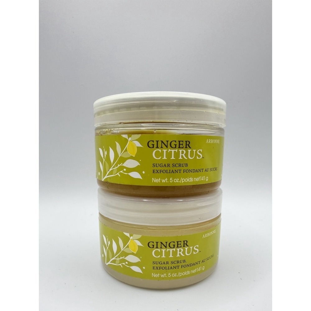(2) Arbonne Ginger Citrus Sugar Scrub 10 Oz NEW Cleanse Body Scrub
